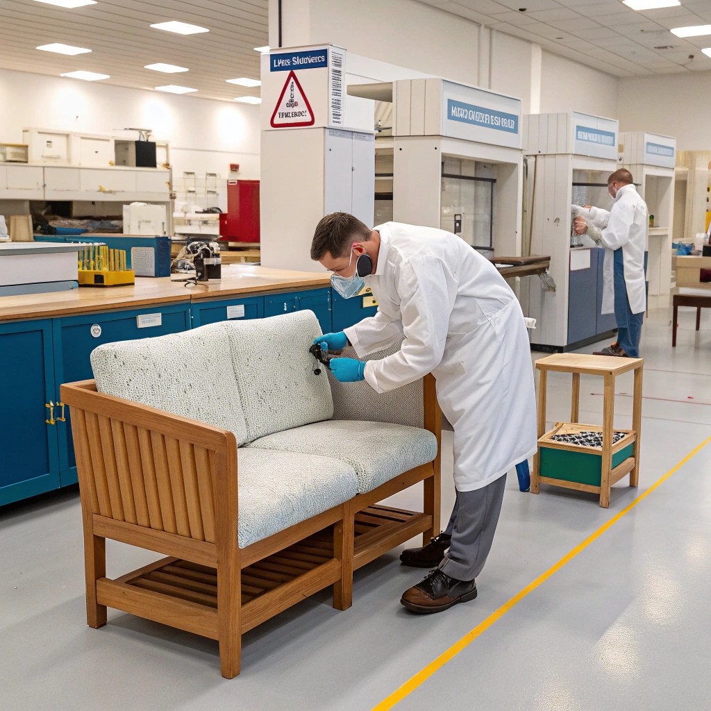 Furniture safety testing in laboratory