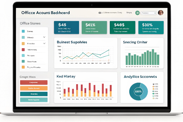 Person viewing business account dashboard showing savings